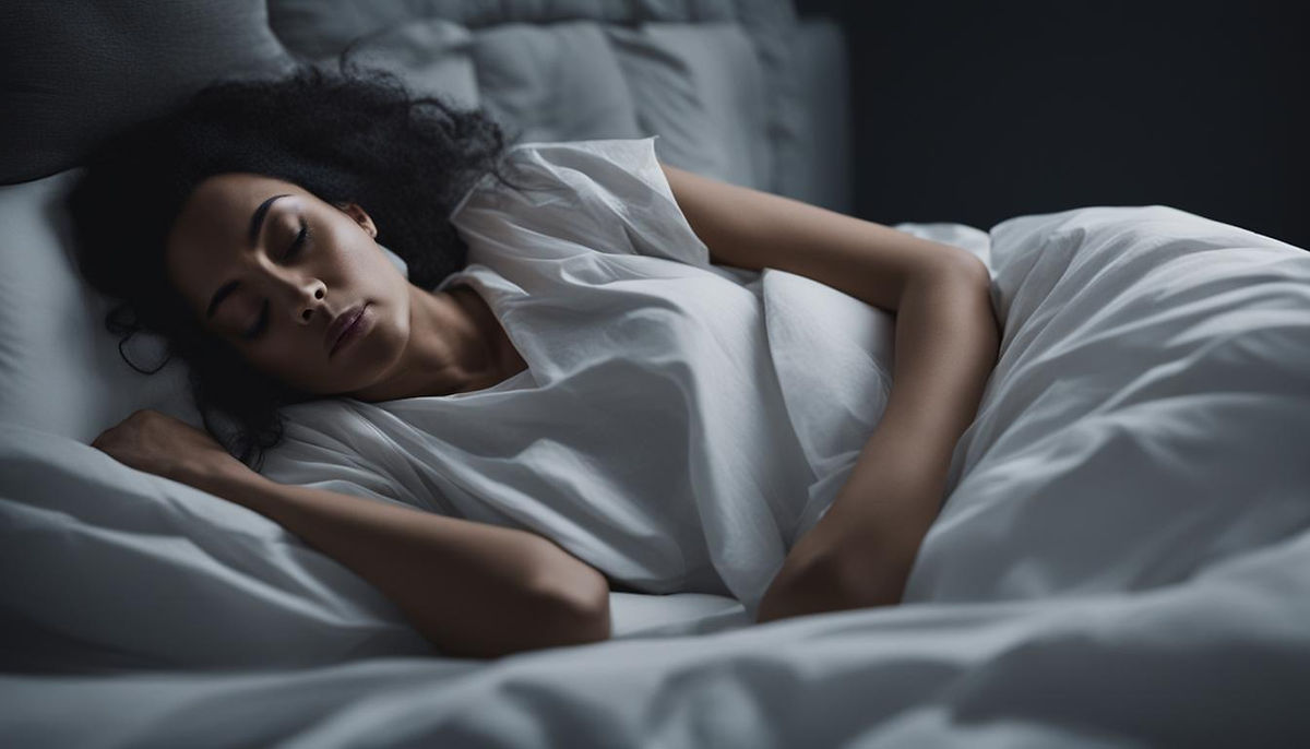 Lady with Lupus fatigued laying in bed