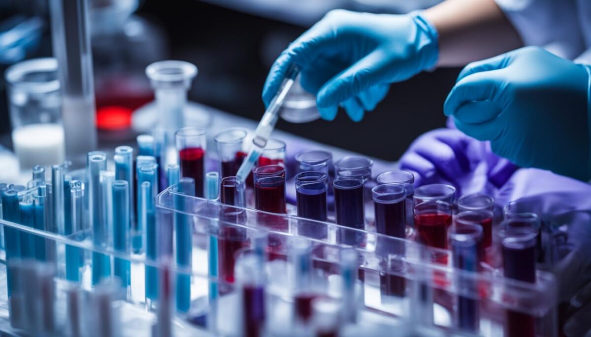 A close up view of a blood test to help diagnose lupus