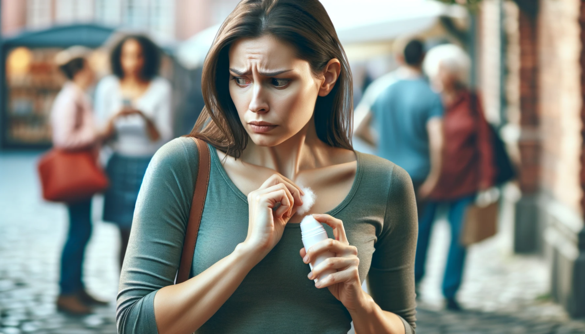 A woman with lupus feeling self-conscious about her body odor.