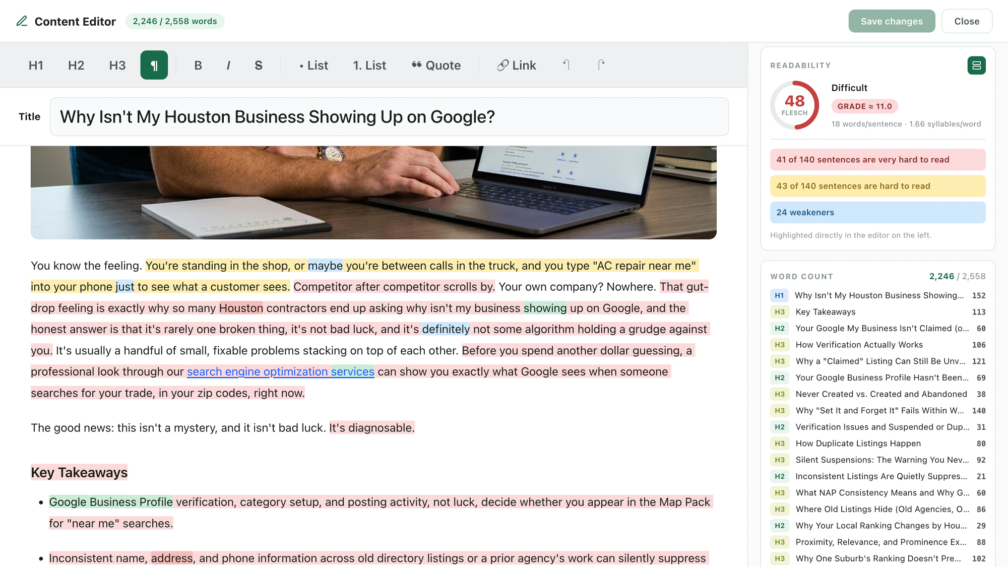 SoloCMO content editor