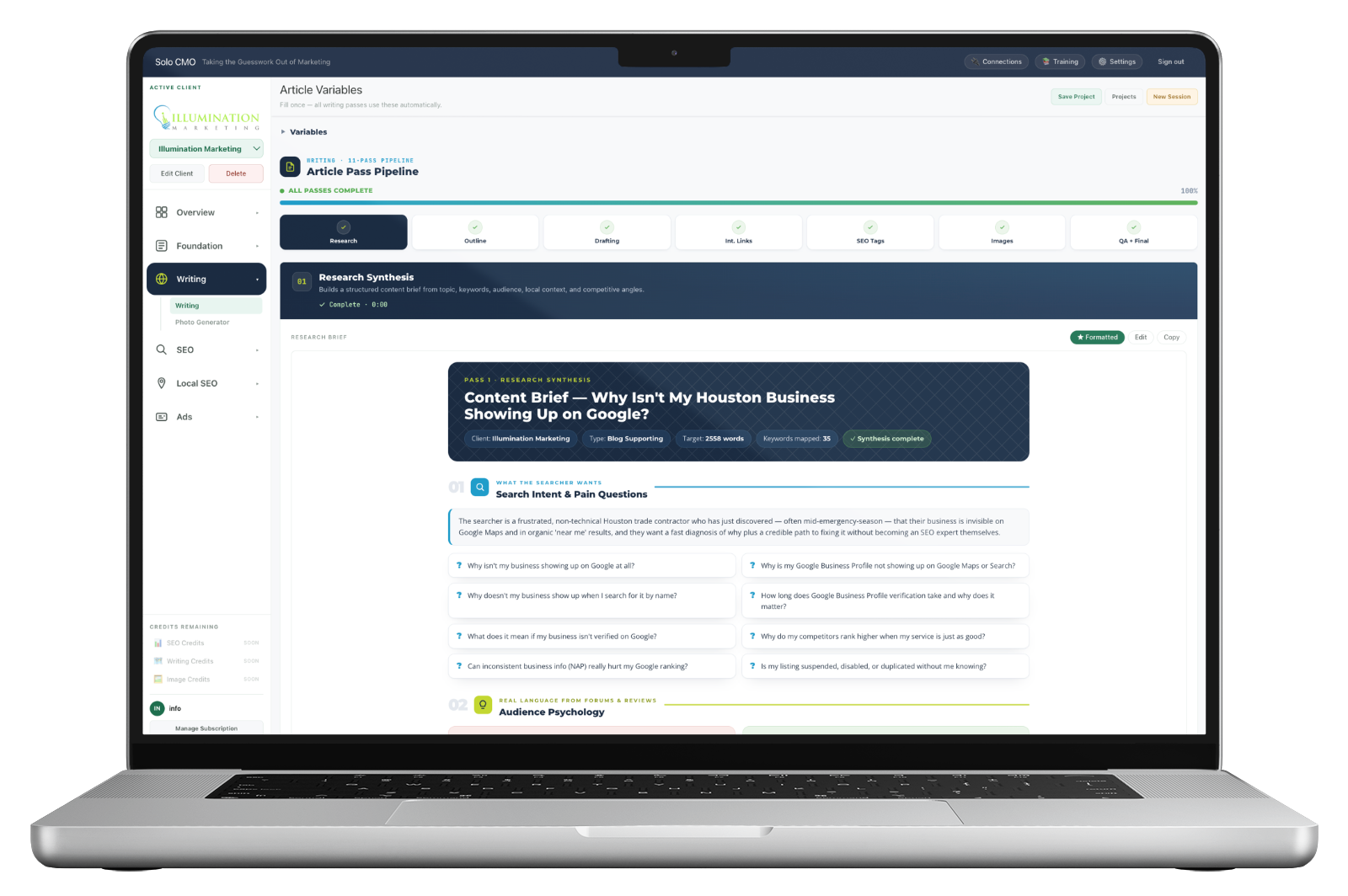 SoloCMO content brief