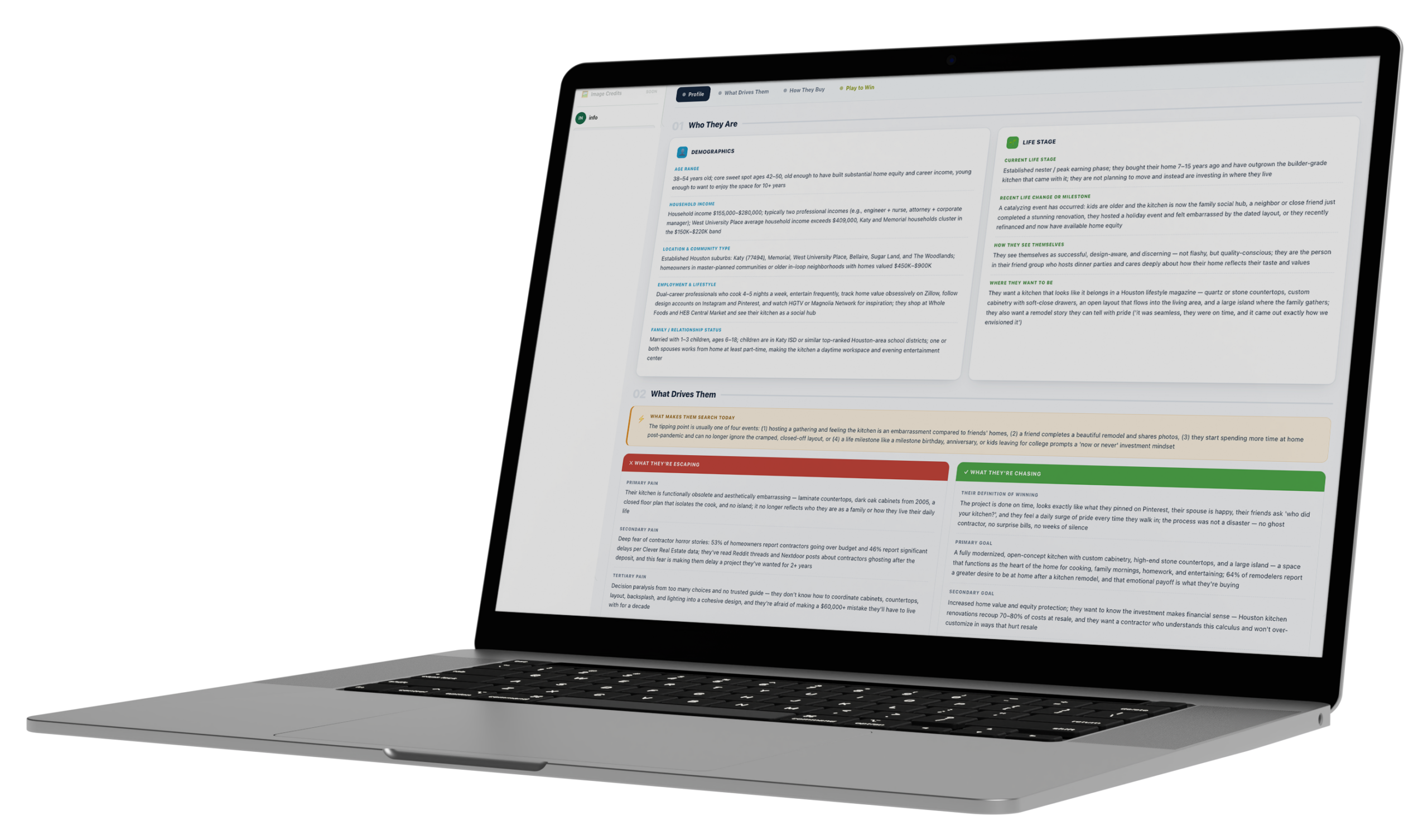 SoloCMO customer avatar and ideal customer profile interface